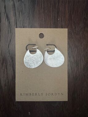 Brushed Sterling Silver Teardrop Earrings